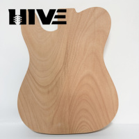 Cuerpo de guitarra eléctrica TL de caoba sin terminar, diseño de agujero en forma de F, medio hueco, para bricolaje, venta al por mayor HIVE