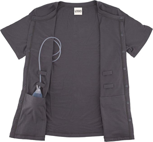 Camiseta sin mangas de recuperación post-mastectomía para mujer con bolsillos para drenaje, ideal para cirugía de mama, hombro y quimioterapia, tejida. - Product Image 1