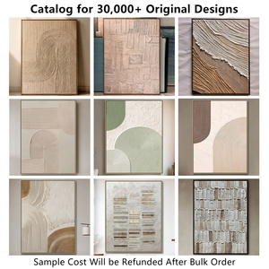 Décoration d'intérieur, toile 100% faite à la main, blanche, minimaliste, Wabi Sabi, abstraite, <span class=keywords><strong>peinture</strong></span> murale verticale en plâtre 3D, art moderne texturé - Product Image 5