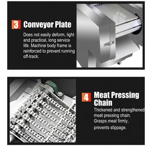Machine à découper la viande en acier inoxydable, coupe-viande automatique pour poulet, processeur de viande et de poisson congelés, taille de découpe réglable - Product Image 4