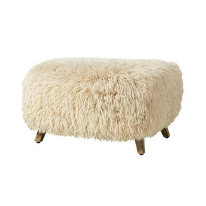 Banco de entrada delgado de piel de oveja natural <span class=keywords><strong>con</strong></span> almacenamiento de zapatos, asiento moderno de lujo para sala de estar, otomana Yeti para sillón lounge - Product Image 4
