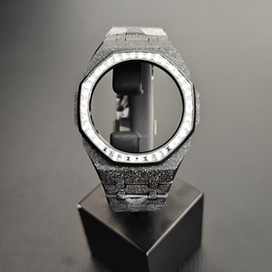 Kit de montre de luxe en acier inoxydable 316L givré de 5e <span class=keywords><strong>g</strong></span>énération avec diamant carré modifié <span class=keywords><strong>G</strong></span> Ga2100 <span class=keywords><strong>Shock</strong></span> Oak Case - Product Image 1