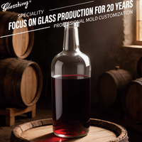 Botol Kaca Embos Khusus Distillery (Bentuk Bulat/Hexagonal) untuk Tequila, Brandy, Whisky - Ukuran Dapat Disesuaikan (700ml-1400ml)