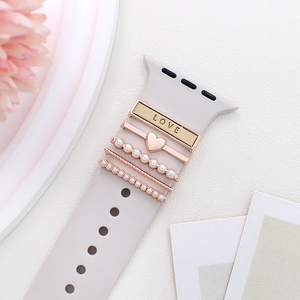Anillo decorativo para Apple Watch Band Strap Creative Love Pearlet decorar <span class=keywords><strong>correa</strong></span> de <span class=keywords><strong>reloj</strong></span> accesorios encantos para <span class=keywords><strong>iPhone</strong></span> <span class=keywords><strong>correa</strong></span> de <span class=keywords><strong>reloj</strong></span> - Product Image 2