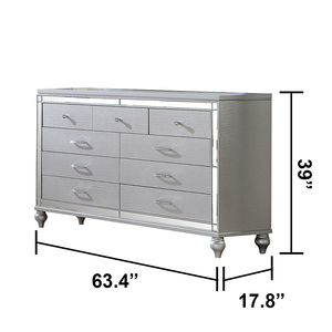 Luxury 5-Piece Queen Bedroom Set Antique Design Wood Construction Fireplace Headboard TV Stand Footboard Grey Finish for Hotel - Product Image 2