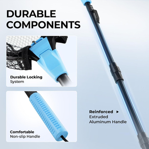 Adjustable <strong>Landing</strong> <strong>Net</strong> Dip <strong>Net</strong> with Extendable Aluminum Pole for Fish Shrimp and Crab Catching - Product Image 3
