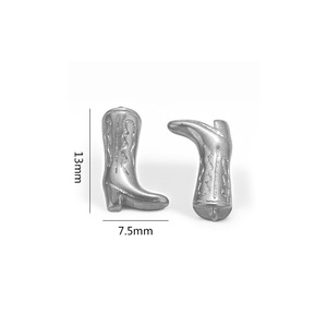 Usine En Gros En Acier Inoxydable Cowboy Boot Pendentif Collier Chaud Sculpté HipHop Cowgirl Charme Chaussures Motif Bijoux - Product Image 6