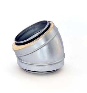Système de ventilation HVAC maritime, conduits en spirale métalliques pré-isolés, <span class=keywords><strong>double</strong></span> <span class=keywords><strong>paroi</strong></span>, conduits d'air ronds, coude à pliage pressé - Product Image 1