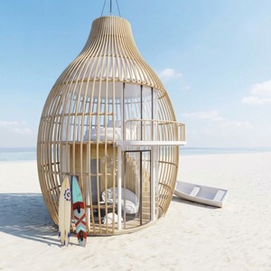 Casetta Prefabbricata di Lusso a Forma di Gabbia per Uccelli con Struttura in Acciaio, Tenda Glamping Semi-Permanente Ecologica per Hotel e Resort - Product Image 1