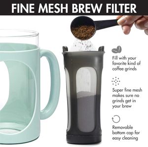 เครื่องชงกาแฟโคลด์บรูแฟชั่น ดีไซน์ทันสมัย พร้อมด้ามจับถนัดมือ โถแก้วทนทาน ตัวกรองแบบถอดได้ ขนาด 6 ถ้วย อุปกรณ์บาริสต้า - Product Image 6