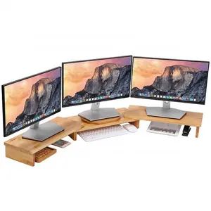 Houten Bamboe Monitor Riser Grote Size Laptop Tv Printer Desktop Stand