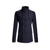 Veste d'extérieur décontractée coupe ajustée coupe-vent à col montant pour homme en polyester avec logo frontal