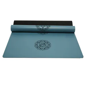 Tapis de yoga personnalisé surface en PU avec tapis de yoga en caoutchouc naturel