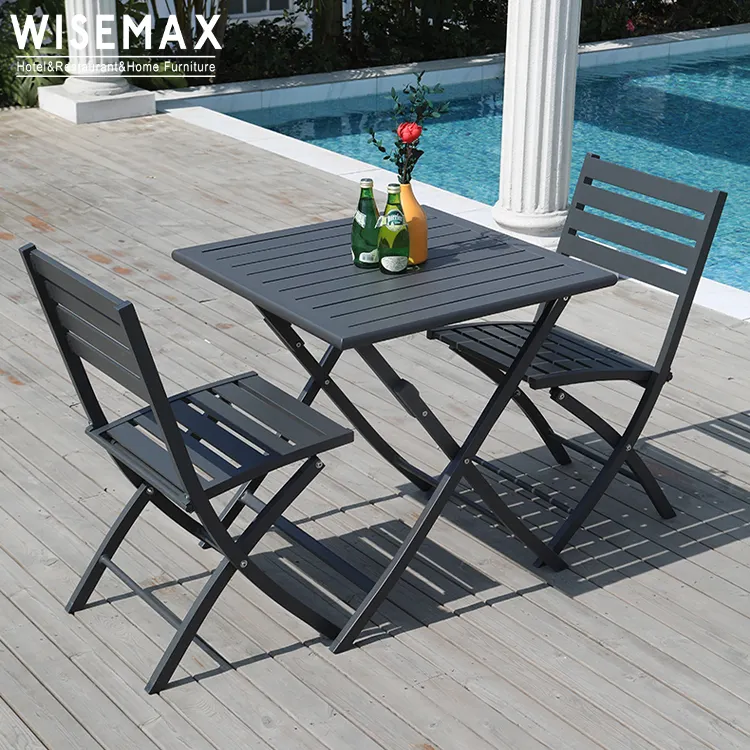 WISEMAX — meubles d'intérieur et d'extérieur pliables, ensembles de salle à manger en aluminium, avec table et chaise, livraison gratuite