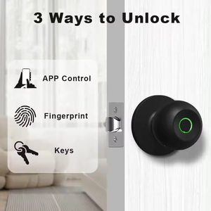 Slimme ronde knopslot sleutelloze toegang digitale vingerafdruk Tuya APP afstandsbediening voor compatibele houten deursloten - Product Image 3