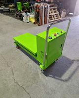 Chariot élévateur à ciseaux semi-électrique mobile avec télécommande sans fil, plateforme hydraulique 1000 kg 1,7 m, frein silencieux, roulettes