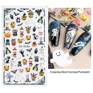 Calcomanías y Adhesivos de <span class=keywords><strong>Uñas</strong></span> 5D de Halloween 2026, Diseño de Calavera y Calabaza, Gel Brillante, Plástico Premium, DIY, <span class=keywords><strong>Sanrio</strong></span>, Cosplay - Product Image 5