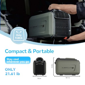 เครื่องปรับอากาศเคลื่อนที่ CYBERTAKES สำหรับเต็นท์ รถยนต์ ใช้กลางแจ้ง ขนาดพกพา 12v ความเย็น 3000btu สำหรับตั้งแคมป์  มีจำหน่ายที่คลังสินค้าสหรัฐอเมริกาและยุโรป - Product Image 2