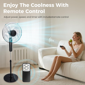 Ventilateur sur pied portable 16 pouces à bas prix, ventilateur oscillant pour la maison avec commande mécanique, ventilateur sur pied pour usage domestique - Product Image 3