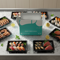 Boîte en carton d'expédition à isolation thermique kraft recyclée pour l'emballage d'aliments surgelés plats frais préparés axés sur la protection de l'environnement