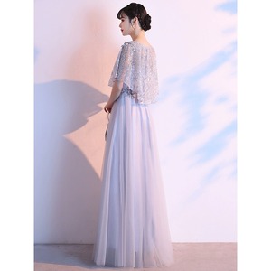Elegant Evening Gown O-Neck Empire Waist 3D Embroidery Tulle Long Dress For Coming Of Age Ceremony Women Plus Size - Product Image 5