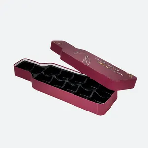 Rotwein form Pappe Benutzer definierte Luxus Basis und Deckel Leere Pralinen Hochzeit Candy Schokolade Verpackung Geschenk box