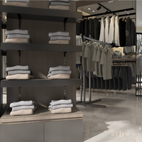 Présentoirs de vêtements professionnels pour hommes Fashion Store Shop Décoration Design pour vêtements Rack Storage
