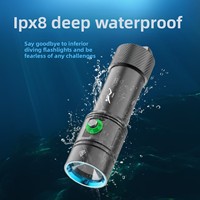 Lampe de plongée LED professionnelle L2/L40/P50 1200 lumens, éclairage sous-marin en eau profonde, lampe de plongée en alliage d'aluminium pour l'extérieur