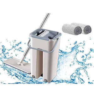 Cây Lau Nhà Hình Vuông Thiết Kế Mới Dụng Cụ Vệ Sinh Gia Dụng Cây Lau Nhà Phẳng Lau Sàn Đám Đông Và Bộ Xô - Product Image 1