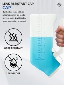 Grosir perawatan rumah laki-laki portabel kamar Pot Urinal ramah lingkungan bahan PP 1000mL biaya tetes pengguna - Product Image 5