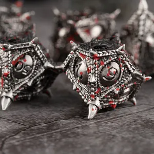 Fabriek Op Maat Groothandel Nieuwe Hete Verkoop Dragon 'S Eye Dnd Dobbelstenen Polyhedral Metal Dobbelstenen Set D & D Rpg Dobbelstenen Voor Tafelspel