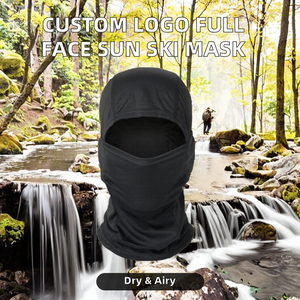 Balaclava intégrale unisexe à carreaux de haute qualité avec logo personnalisé, respirante, imperméable, protection solaire, coupe-vent, noire, 100% - Product Image 2