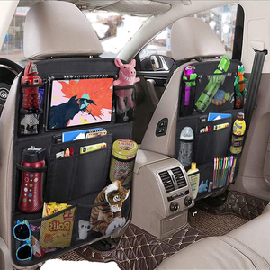 Organizador de asiento de coche con 9 bolsillos, soporte transparente para tableta, Material Oxford negro, 50 Uds., organizador de uso diario para niños - Product Image 2