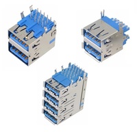 90-Grad-Winkelbuchse, kurzer Typ-A USB 2.0 Aufwärts-I/O-Anschluss, Firewire IEEE 1394 Buchse, 6-polig