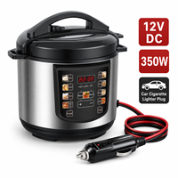 Cuisinière électrique portable 12V DC 350W pour voiture, camion, camping-car, camping, avec menu intelligent, panneau numérique, pour riz, soupe, ragoût