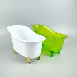 Material plástico blanco transparente Color verde Mini bañera de alta calidad forma especial Mini bañera juguetes para bebé