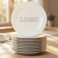 Assiette à dîner en mélamine de qualité alimentaire blanche de 9 pouces, écologique, durable, passe au lave-vaisselle, pour les fêtes et les mariages
