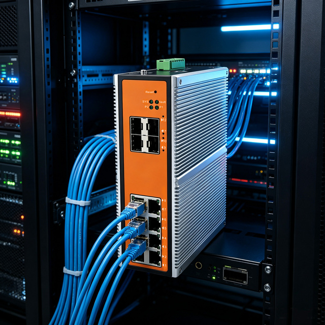 12-port PoE IS Series Industrial Management Switch Static Routing IP40 VLAN QoS SNMP High Temperature Resistance Managed 24Gbps