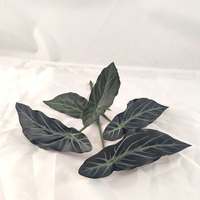 Tige unique artificielle feuille de bégonia plante PE gratuit faux feuillage décor à la maison intérieur mur vert Arrangements floraux