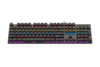 Nouveau clavier de jeu mécanique USB RGB pleine taille, 104 touches, disposition US et arabe, en plastique, stock usine
