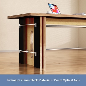 现代办公家具一体式木质电脑桌带书架简约家用卧室L型电脑桌带抽屉 - Product Image 3