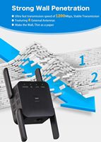 Amplificateur de signal d'extendeur WiFi double bande 5G 1200Mbps pour la maison couvre jusqu'à 5000 pieds carrés et 32 appareils répéteur sans fil