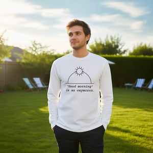 Camiseta de Manga Larga con la Frase "Good Morning Is an Oxymoron Attitude", Camiseta Promocional Premium - Product Image 3