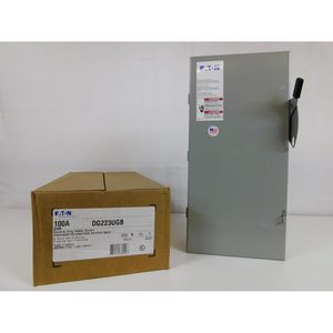 สวิตช์นิรภัยแบบไม่มีฟิวส์ Eaton DG223UGB 2 สาย 2 ขั้ว 100 แอมป์ 240 โวลต์ AC NEMA 1 แบบกดโยกด้วยมือ - Product Image 3