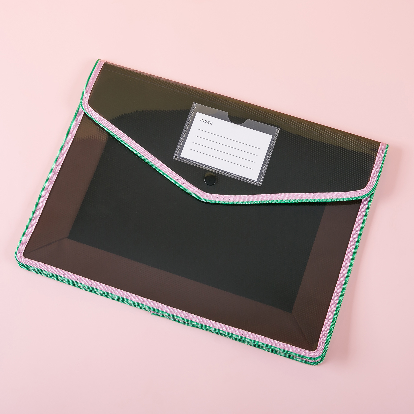 Transparent noir-vert rose