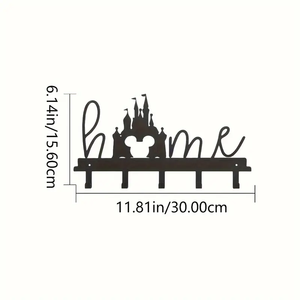 <span class=keywords><strong>Porte</strong></span>-<span class=keywords><strong>manteau</strong></span> mural en métal robuste, noir moderne, sur mesure, avec 10 crochets, <span class=keywords><strong>étagère</strong></span> <span class=keywords><strong>porte</strong></span>-clés, gain de place, décoration intérieure - Product Image 3