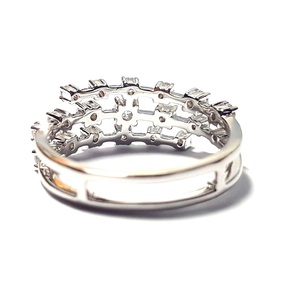 Great Offer Simply Asia Design 18k White Gold 100% Natural Diamond Fine Jewelry Claw Set Band Ring for Engagement - Product Image 3