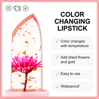 Rouge à lèvres fleur hydratant transparent clair rouge à lèvres à changement de couleur OEM marque privée fleur gelée rouge à lèvres