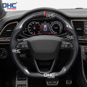 Volant en fibre de carbone véritable pour Seat Leon <span class=keywords><strong>Cupra</strong></span> Mk3 <span class=keywords><strong>Tarraco</strong></span> Arona 2014-2018, entrepôt UE - Product Image 4
