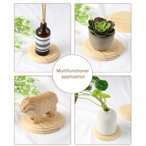 แผ่นโลหะไม้สนธรรมชาติทรงกลม,แผ่นไม้รองพื้นสำหรับตกแต่งวัตถุตกแต่งไม้ - Product Image 5